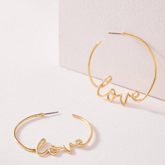 :: Stella & Dot [GOLD] Love Hoop Earrings - Picture 3 of 16